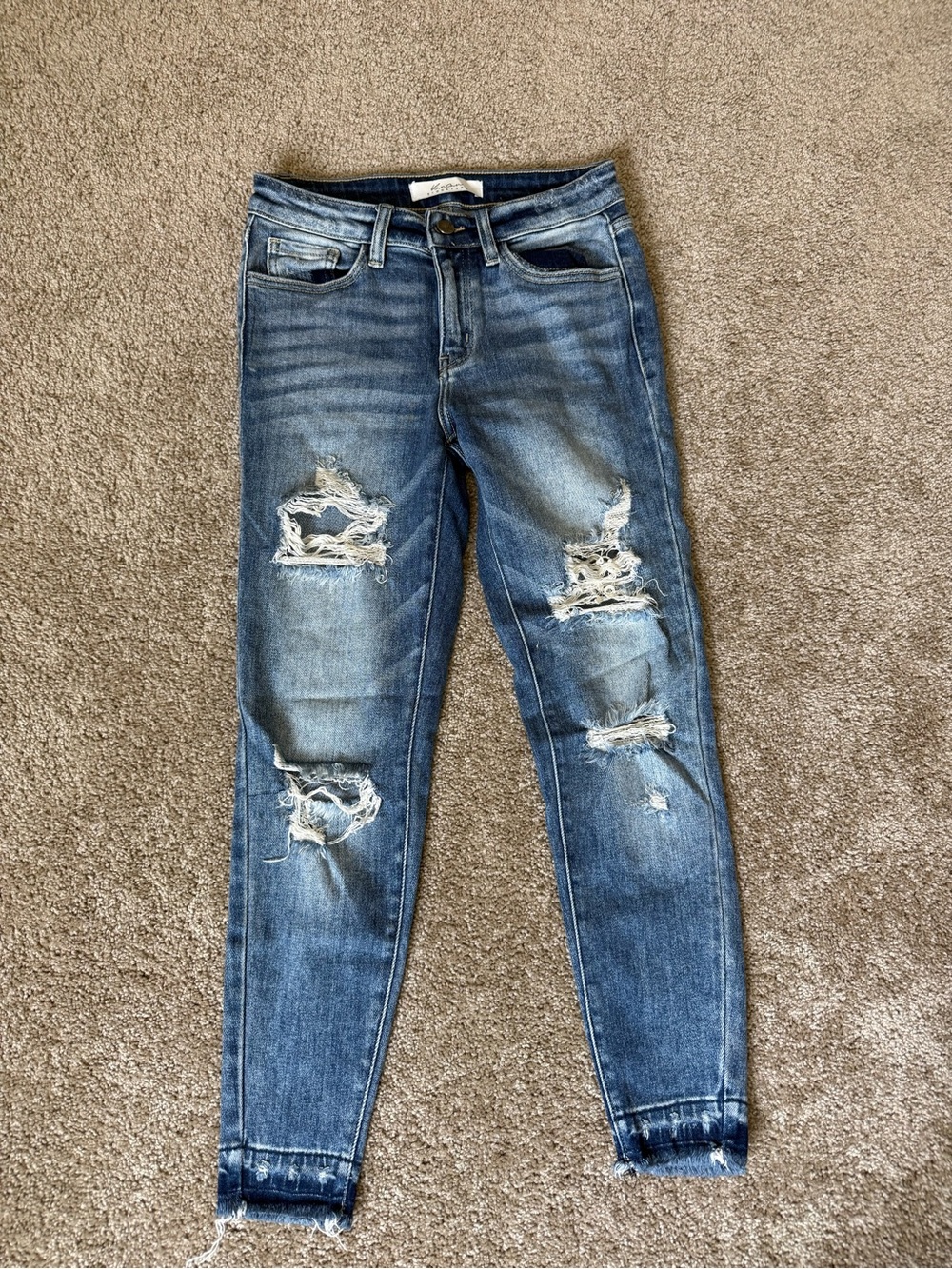 KanCan Distressed Medium Blue Skinny Jeans